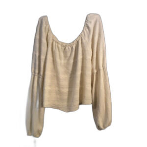 Willow & Root cream Buckle boho eyelet womens long sleeve Medium M